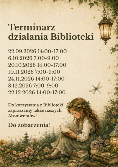 Biblioteka - terminarz